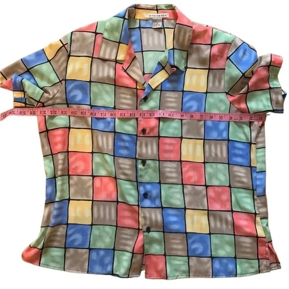 NOTATIONS XL Multicolored Women’s short sleeve blouse shirt - Picture 12 of 14